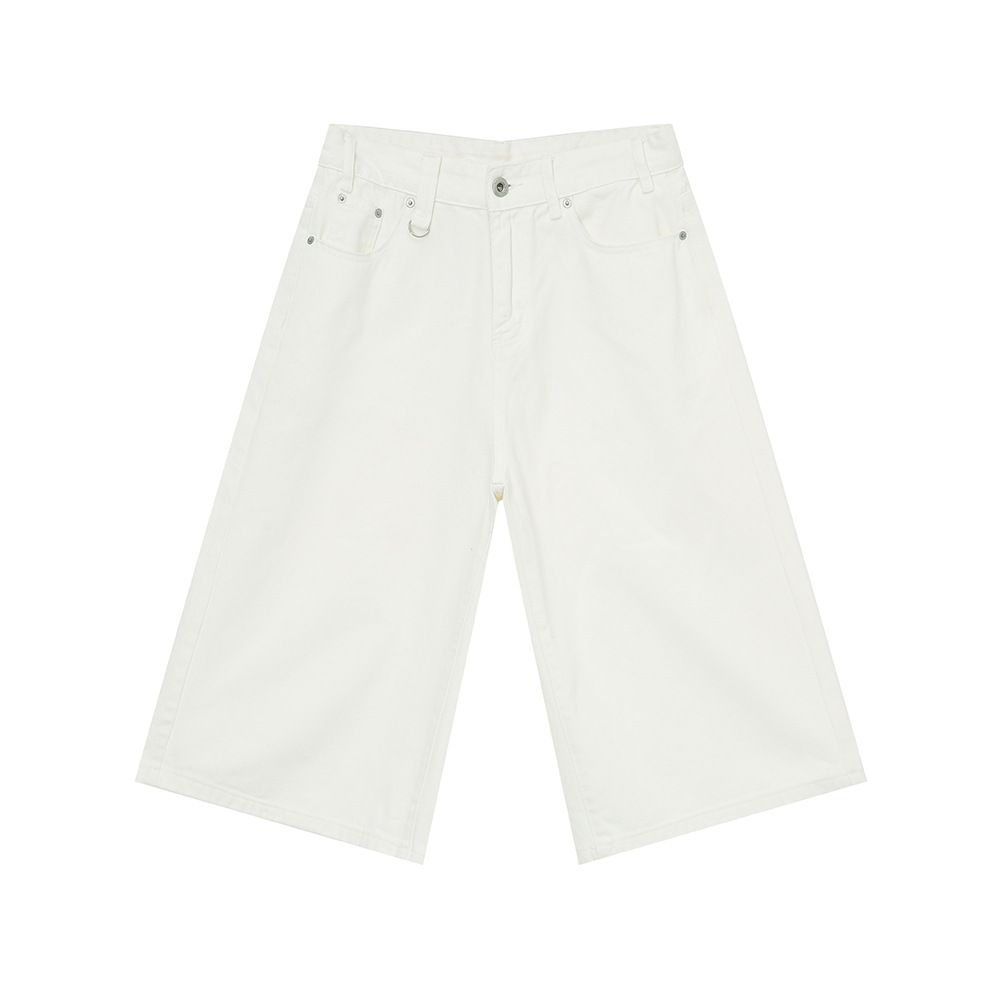 Men's Clothing | Distressed American Retro Denim Capri Shorts, Washed, Loose Fit, Casual Shorts_mkmklike.com