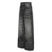 Men's High Street Distressed Loose Fit Jeans With Cat Whisker Design - Comfortable Stretch Denim Pants For Casual Wear (Black)_mkmklike.com