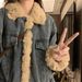 Chicco Japanese Retro Denim Jacket For Women, Autumn 2025 New Design, Lamb Wool Casual Winter Cotton Coat_mkmklike.com