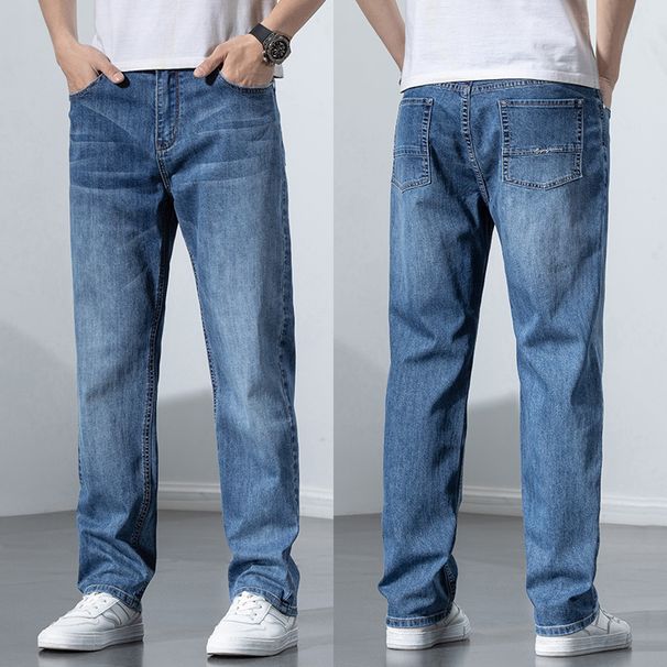 Men's Clothing Summer jeans men's summer style versatile casual loose straight jeans men's_mkmklike.com