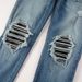 Cross-border Men's Clothing Ripped American Men's Retro Jeans Men's Trendy Brand Pleated Slim-fitting Leather Ripped Pants 6520_mkmklike.com