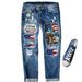 Winter Denim Ripped Jeans For Women Printed In Available_mkmklike.com