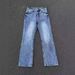 Lightning Wave Ice Blue Washed Denim Jeans For Men - Straight Leg With Subtle Flare, Heavyweight Distressed Vintage Style_mkmklike.com