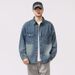 American Washed Denim Men's Long Sleeved New Style Casual Shirt Workwear Jacket Trendy Spring And Autumn_mkmklike.com