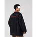 Loom High Street Red Denim Jacket Patchwork Vintage Zipper Plaid Turn-Down Collar Trendy Workwear Hip-Hop Coat American_mkmklike.com