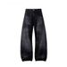 Men's Clothing Men's Wide Leg Curved Blade Jeans Washed Distressed Retro Style Spring Summer Loose Trendy Versatile Trousers_mkmklike.com