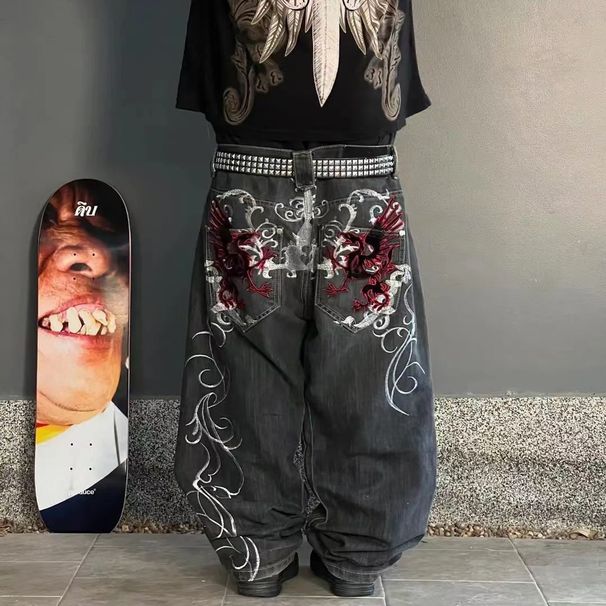 Streetwear Wide Leg Jeans Men Y2K Harajuku Baggy Jeans Embroidery Pattern Hip Hop Vintage Denim Pants Straight Casual Trousers_mkmklike.com