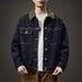 Thickened Velvet, Premium Feel, Color Blocked Washed Denim Jacket, Men's Casual Workwear Jacket_mkmklike.com