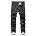 Men's Printed Stretch Jeans – Slim Fit Vintage Washed Denim Pants For Streetwear & Casual_mkmklike.com