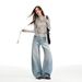 Light Blue Washed Straight-leg Jeans New Autumn Style, Slimming And Loose Wide-leg Pants For Tall Women, Versatile_mkmklike.com