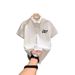 Men's Midweight Cotton Breathable Shirt Summer Short Sleeve T-Shirt White Casual Wear With Collar Print Machine Washable_mkmklike.com