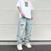 Men's Clothing Vibe Style Pants High Street Fashion Brand Design Washed Ripped Jeans Men's Retro Street Wide Leg Trousers_mkmklike.com