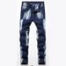 "Men's Stretch Straight Fit Jeans – Classic Washed Denim In Dark & Light Blue (Sizes 28-42)"_mkmklike.com