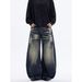 Wide Leg Jeans for Men And Women High Waist Retro Blue Loose Fit Slimming Floor Length American Straight Leg New Autumn Style_mkmklike.com