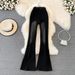 Women's High-Waisted Flared Jeans Retro Elegant Korean Style Slim Fit Elastic Waistband Wide Leg Pants for Spring Autumn_mkmklike.com