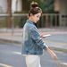 2026 Spring New Women's Loose-Fit Versatile Vintage Design Jacquard Rhinestone Ladies' Denim Jacket YF2706_mkmklike.com