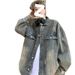 Northfold Ripped Denim Men Spring Autumn Trendy Cool High-end American Retro Workwear Jacket Casual Top_mkmklike.com