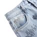 Men's Clothing Punk Style Embroidered Patchwork Flared Jeans For Streetwear Fashion, Casual Denim Pants With Unique Design, Mid Rise, Cotton Blend_mkmklike.com