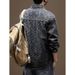 Denim Men's Spring And Autumn New High-End Jacquard Washed Lapel Casual Long Sleeved Shirt Jacket_mkmklike.com
