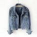 Chicco Cross-Border Women's Short Foreign Trade Beaded Pearl Loose Spring And Autumn New Denim Jacket_mkmklike.com