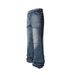 Vintage Distressed Wide-Leg Jeans – Knife-Cut & Whisker Washed, Retro Two-Tone Flared Denim_mkmklike.com