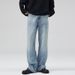 Men's Clothing Light Color Flared Jeans Slim Versatile Mopping Pants_mkmklike.com