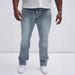 Men's Slim Fit Patchwork Jeans – Distressed Denim With Embroidery & Raw Hem (28-42, Stretch Cotton, Vintage Wash, Skinny Leg, Streetwear Essential)_mkmklike.com
