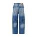 Washed White Denim Loose Wide-Leg For Men Autumn American Style High Street Ins Design Long Pants_mkmklike.com