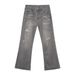 Men's Clothing Korean Style New Style Worn Design Washed And Whitened Versatile Fashion Flared Denim Trousers_mkmklike.com