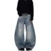 Vintage Washed Baggy Jeans With Cat Whisker & Airplane Button – Unisex Relaxed Fit Distressed Denim Pants_mkmklike.com