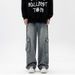 Men's Retro Blue Cargo Jeans High Street Style Loose Wide Leg Straight Leg Pants Multiple Pockets Casual Autumn Winter_mkmklike.com