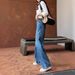 High-Waisted Flared Jeans For Women – Retro Blue Wide-Leg Trousers With Curved Hem, Pear-Shape Friendly (S-Xxl)_mkmklike.com