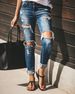 Women's Clothing Autumn And Winter Skinny Pants Ripped Fashion Slim Jeans Trousers_mkmklike.com
