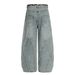 American High Street Silhouette Denim Trousers Personalized Waist Rope Design Sense Three-Dimensional Deconstruction_mkmklike.com