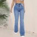 Women's High-Waisted Flared Jeans – Stretchy Bootcut Denim Pants, Retro & Chic_mkmklike.com