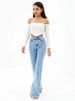 Women’s Flared Jeans – Casual Bell-Bottom Denim Pants With Mid-Rise Waist & Zip Fly (Sizes 25-32, Cotton Blend, Washed Blue, Office & Street Style)_mkmklike.com