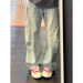 Men's Retro Style Straight Leg Loose Fit Scimitar Wide Leg Jeans Washed Distressed Finish American High Street Trendy Cool_mkmklike.com
