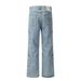 Design Sense Multi-Pocket Denim Cargo Men's High Street Washed Embroidered Patch Pocket Niche Personality Straight-Leg_mkmklike.com