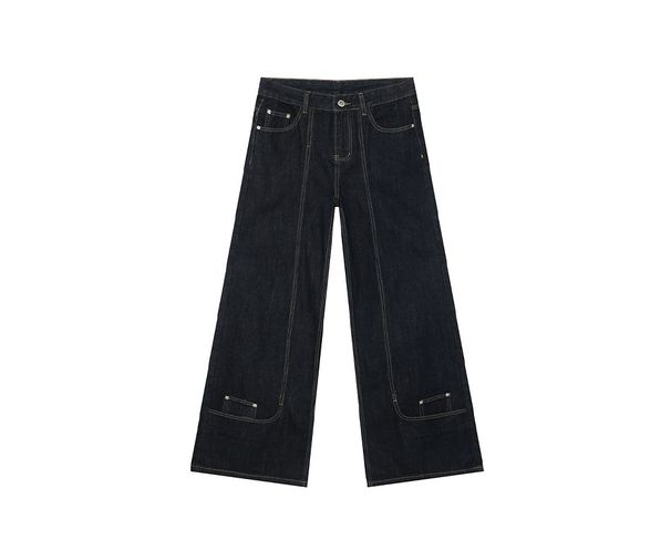 EF JEANS | 2025 Spring New American Niche Personality Design Deconstruction Wide Leg Straight Jeans Trendy Men_mkmklike.com