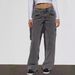 Women's Clothing Vintage Washed High-Waisted Wide-Leg Relaxed Fit Flowy Denim Jeans For Women - Classic Straight Cut, Comfortable Cotton Blend, Casual_mkmklike.com