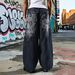 Streetwear Low-Rise Baggy Jeans – Oversized Washed Denim Pants With Printed Detailing & Straight-Leg Fit (S-XL, Black)_mkmklike.com