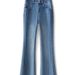 Light Blue High-Waisted Slim Fit Flared Jeans For Women Casual Style Horseshoe Pants Spring Autumn New Hot Trend_mkmklike.com