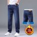 Men's Clothing Men's Winter Denim Jeans Fleece Lined Casual Long Pants Loose Straight Leg Trousers Style For Formal & Casual_mkmklike.com