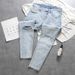 Summer Light Color Ripped Jeans Trendy Brand New Style Cool Slim Fit Skinny Pants Men Korean Version_mkmklike.com