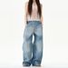 Baggy Ladies Wide Leg Trousers Fashion Low Rise Long Pants Vintage Straight Leg Trousers With Pockets Womens' Casual Pants_mkmklike.com