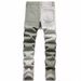 Men's Distressed Straight Leg Jeans With Ombre Tie-Dye Wash, Vintage Denim Pants For Casual Streetwear_mkmklike.com