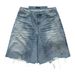 Men's Summer High Street Style Distressed Mud-Dyed Fringed Denim Capri Shorts American Street Style_mkmklike.com