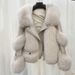 Women's Clothing fox fur quilted casual style fur coat loose high quality_mkmklike.com