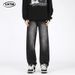 Suitable For All Seasons LKTM Men's Fashion#Trendy Brand Patchwork Beaded Jeans For Men Vibe Design Loose Straight Long Pants_mkmklike.com