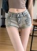 K Spicy Girl Denim Shorts, Women's Slim Fit And Slimming, Hip Hugging Hot Pants, Straight Leg Pants_mkmklike.com